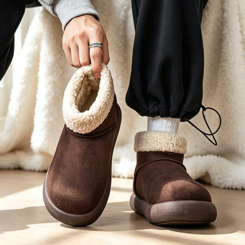 秋・冬用のメンズスノーブーツ。裏地にフリースを追加し、断熱性 - Men'S Shoes Increase Height のレビューと価格