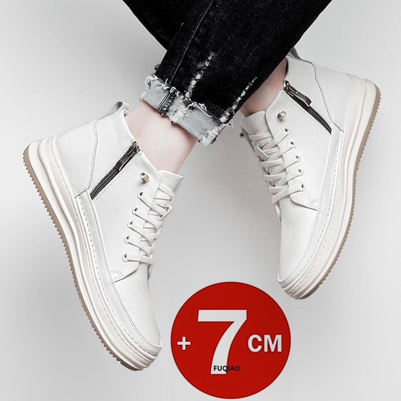ハイカットメンズインナー身長アップシューズ牛革カジュアルスポ - Men'S Shoes Increase Height のレビューと価格