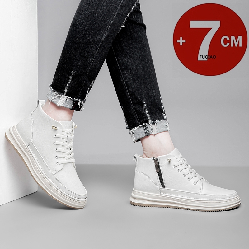 ハイカットメンズインナー身長アップシューズ牛革カジュアルスポ - Men'S Shoes Increase Height のレビューと価格