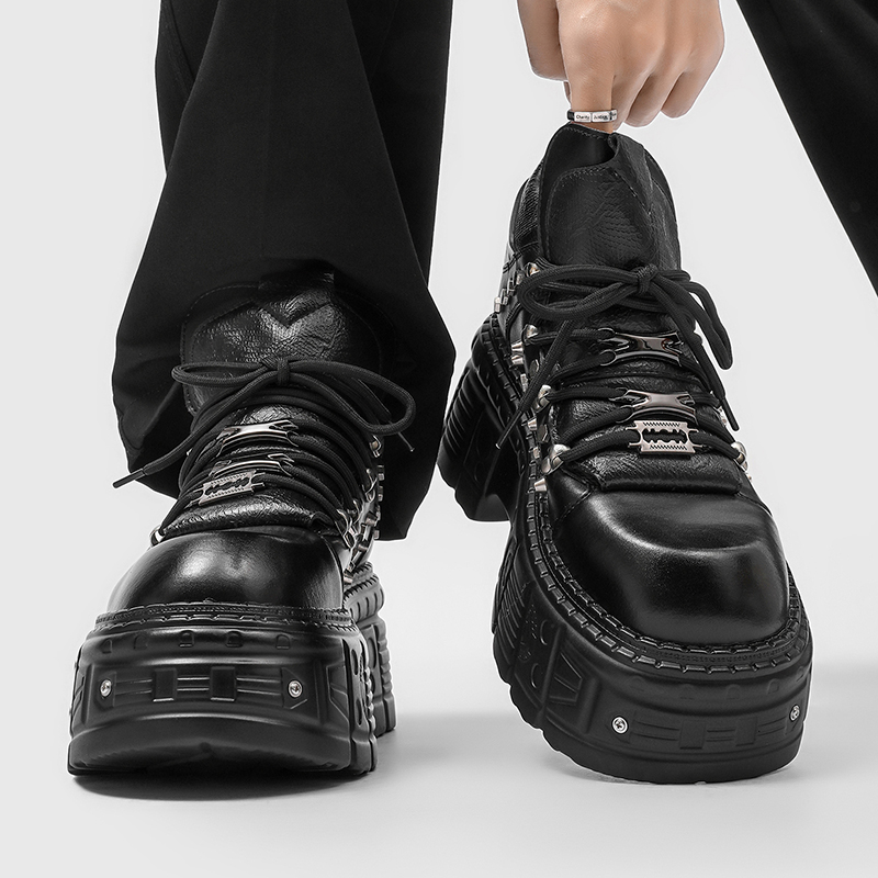 新しいゴシックパンクメンズプラットフォームシューズファッショ - Men'S Shoes Increase Height のレビューと価格