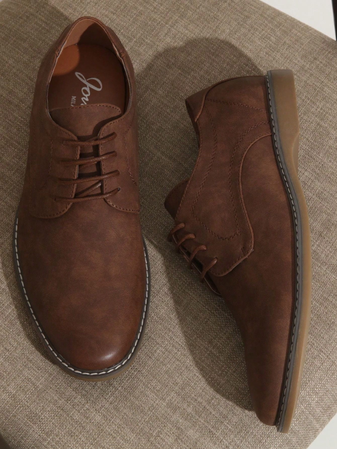 メンズ スエード カジュアル ドレスシューズ、ブラウンのシン - Men'S Shoes Smart のレビューと価格