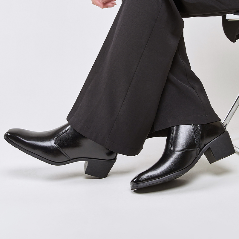 メンズ用、身長を高く見せる効果のあるハイヒールアンクルブーツ - Men'S Shoes Increase Height のレビューと価格